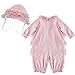 TiaoBug Baby Girls Toddler Outfits Romper Holiday Lace Ruffle Climbing Playsuit with Sun Hat 18-24 Months