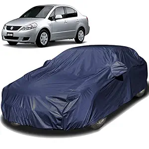 Autofact Car Body Cover Compatible for Maruti SX4 with Mirror Pockets (Navy Blue)