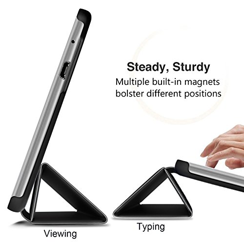 Huawei MediaPad T3 8.0 hülle, IVSO hochwertiges PU Leder Etui hülle Tasche Case – mit Standfunktion, super 360° Anti-Wrestling, ist für Huawei MediaPad T3 8.0 Tablet-PC perfekt geeignet (Schwarz) - 4