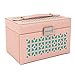 Produktbild YANGJUN-schmuckschatulle Weiblich Europäischer Stil Hohe Kapazität Haushalt Sehen Ring Ohrring Zubehör Geschenk (Farbe : Pink, größe : 20x13.5x12cm)
