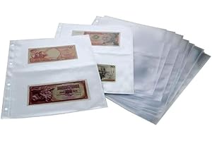 SAFE 5479C Buste per Banconote Grandi Formati A4 (Confezione da 100) – 2 Scomparti 215×145 mm – Fogli Trasparenti Senza Plastificante – Compatibili con Raccoglitori 7921 & Standard