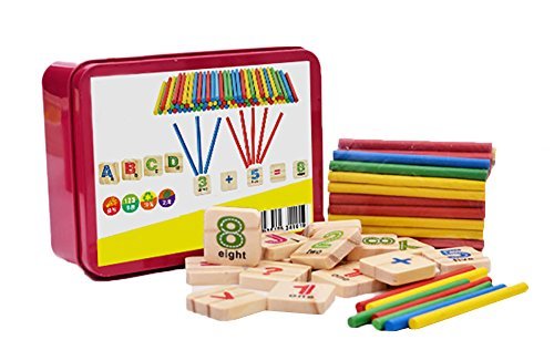 Ruikey bébé Bloc en Bois Montessori Mathématique bâton Intelligence Blocs de Construction Jouet éducatif pour Enfants