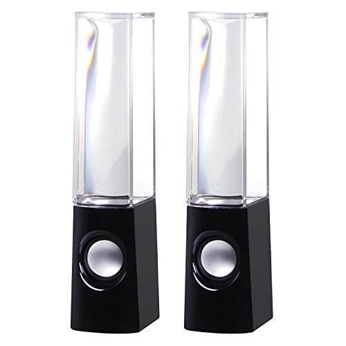 Tonor Mini Altavoces con LED Colores Fuente de M&uacute;sica Bailando para PC Ordenador USB Un Par de Dos Negro