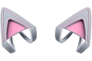 HUYUN Silikonowe zestawy słuchawkowe kocie uszy urocze przymocowane akcesorium idealne kompatybilne ze słuchawkami SteelSeries Arctis 3 Arctis 5, Bose NC700 QC35 srebrnoszary biały Mercury