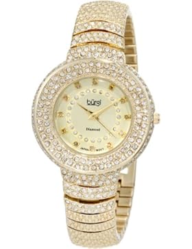 BURGI Damen-Armbanduhr Diamond Accent Analog Quarz BUR048YG