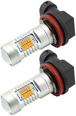 VANSSI H8 LED 21-SMD High Power Bulb For Fog or Daytime Running Light Amber Yellow (Pack of 2)