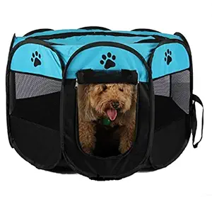 Portable Pet Playpen, Foldable Dog Playpens, Indoor/Outdoor Pet Exercise Kennel Tent Mesh Shade Cover Travel Dog Play Tent for Puppies/Dogs/Cats/Rabbits (S: 28