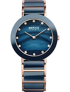 Bering Time Damen-Armbanduhr Analog Quarz Edelstahl beschichtet 11435-767