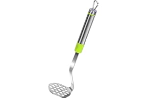 ERUINFANG Kartoffelstampfer Edelstahl Potato Masher Handstampfer Kartoffelpresse Lebensmittelstampfer für Kartoffelbrei, Süßkartoffeln,Früchte und Gemüse（grün）