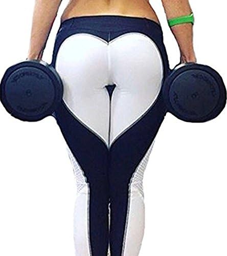 Fashion Heart Shaped Patchwork Yoga Leggings Slim Body Shaping Yoga Pants Sports Running Workout Tights Plus Size