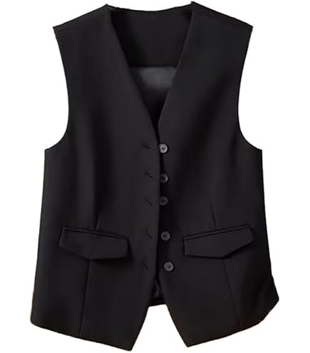 Gilet Slim Scollo A V - Gilet Foderato Scollo A V, Perfetto Per Abiti Formali E Casual Gilet Donna Elegante