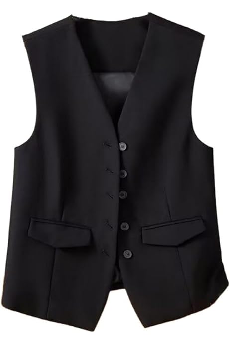 Gilet Donna Senza Maniche - Scollo A V, In Poliestere, Elegante Per Ufficio O Casual, Con Bottone - Foto 2