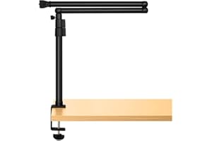 Streamplify Mount Lift Desk Mount, 2.5kg Load Capacity, 360° Swivel, 180° Head Adjustment, Double Clip Height Adjustment, Space Saving Design, 70cm Horizontal, 80cm Vertical