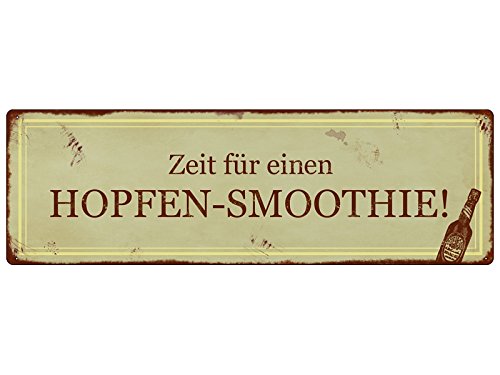 METALLSCHILD Shabby Vintage Blechschild HOPFEN-SMOOTHIE Alkohol Mann Bier