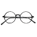 Produktbild 1920s Nerd Brille filigran rund Glasses Klarglas Hornbrille treber 19R0 Black