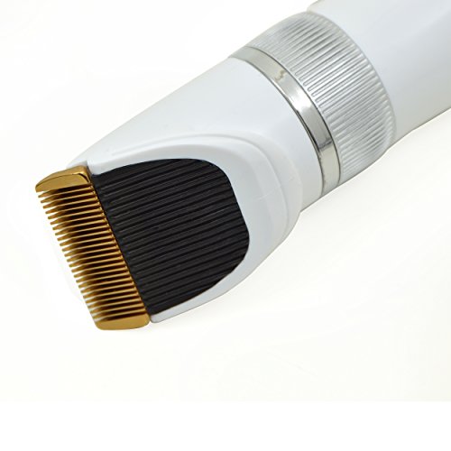 Akku Profi Haarschneider – Rasierer – Haarschneidemaschine mit 4 Aufsätzen, ideal für den Friseur Salon oder privaten Gebrauch – leiser aber starker Motor als Set Netz und Akkubetrieb, Farbe: weiß - 4