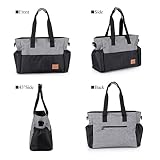 Aosbos Baby Wickeltasche Große Kapazität Kinderwagen Organizer, 37.5 x 17 x 30cm, Schwarz (2-teilige) - 5