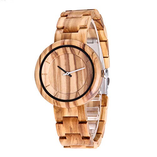Preisvergleich Produktbild LIGHTOP Uhr Holz Armbanduhr Holzuhren Damen mit Holz Armband und Quarzwerk
