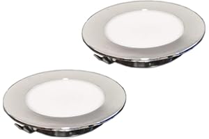 Anidea 2 Faretti Led da Incasso NIX NUOVA VERSIONE 2020-2W, 150LM, 220V, trasformatore integrato, faretti ultrasottili per interni, IP44 Classe II, luce bianca uniforme, Diam. 72mm – Alt. 14mm