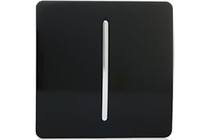 TRENDI SWITCH Trendi 1 Gang 1 Way Artistic Modern Glossy 10 Amp Rocker Tactile Light Switch Black ART-SS1BK