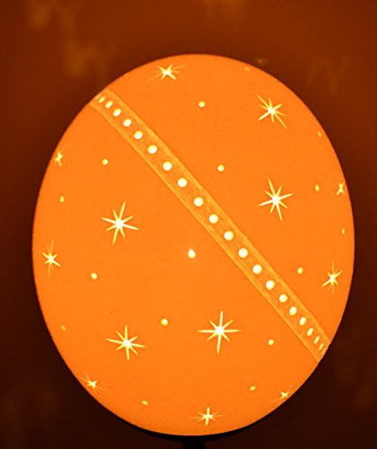 Straußenei-Lampenschirm "Sterne und Gürtel"