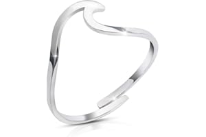 GD GOOD.designs Anello Wave da donna - Impermeabile - Anello regolabile in acciaio inossidabile I Anello Wave in in oro, argento o oro rosa I Incl. confezione regalo