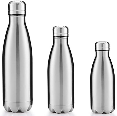 JJM Insulated Stainless Steel Water Bottle &amp; Drinks Bottle- 24 Hours Cold &amp; 12 Hot- 350ml, 500ml &amp; 750ml-Vacuum Flask Bottle &amp; Everyday Water Bottles - BPA Free - Lifetime Guarantee (Sliver, 350ml)