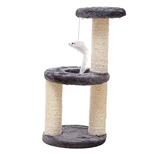 Aswadh Cat Climbing Frame Cat Scratching Board Cat Tree Toy Round Base Gray