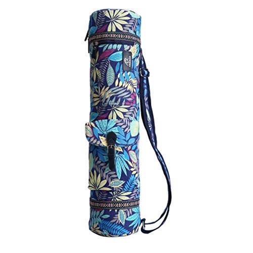 Vianber Bolso de la Estera de la Yoga de, Estera Plegable del Ejercicio de la Yoga de la Estera del Bolso de la Lona del Ejercicio de la Lona (Azul)