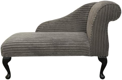 Gorgeous Mini Chaise Longue in a Slate Jumbo Cord Luxury Velvet fabric