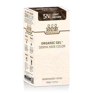 byPureNaturals QuikHenna Organic Derma Gel Hair Color 5N Light Brown for Men & Women, 165GM | Natural Permanent Long Lasting Hair Colour | 100% Grey Coverage | PPD & Ammonia Free Hair Colour