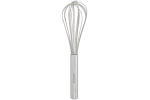 Arcos Batidor Manual de Varillas, Acero Inoxidable, Ideal para Repostería y Cocina, Tamaño 250 mm, Mango Ergonómico, Color Plata, Herramienta Profesional de Cocina