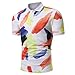 Produktbild ASHOP Herren Poloshirt, Druck-Design-halbe Cardigans Slim Fit Casual T-Shirt (L, Multicolor)