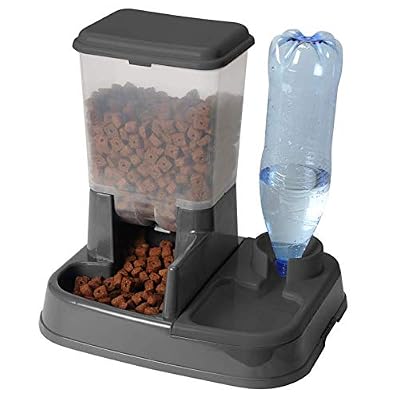 IDMarket - Distributeur Gris Eau et croquettes Automatique pour Chien et Chat