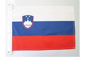 AZ FLAG - Drapeau Slovénie - 45x30 cm - Pavillon Nautique Slovène Spécial Bateau Et Extérieur En Maille Bloquée Avec Anneaux Plastiques Intégrés - 30g