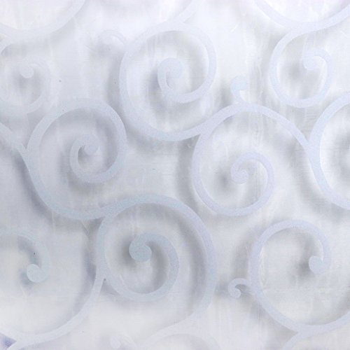 Generic 100 x 200cm Beflockung Transparente Vorhang Fenstervorhang Gardine Tüll für Fenster Balkon Haus Dekor – Weiß - 6