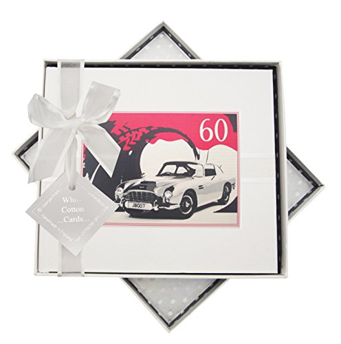 White Cotton Cards, 60. Geburtstag Gästebuch, Classic Car, weiß