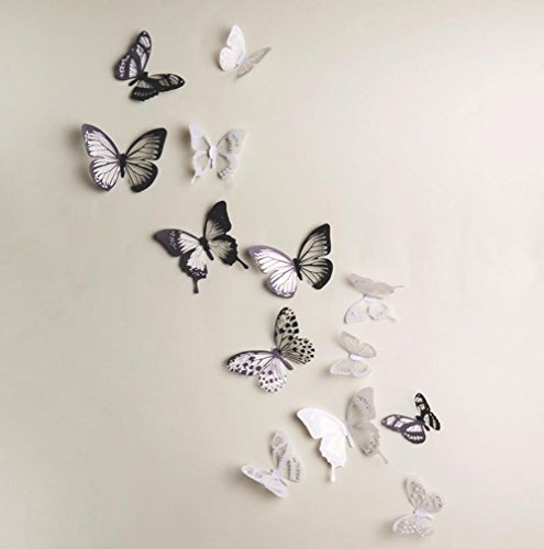 Lumanuby 12 Stück 3D Schmetterlinge Wandtattoos Wandsticker für Wohnzimmer Schlafzimmer Küche Und Kinderzimmer - 4