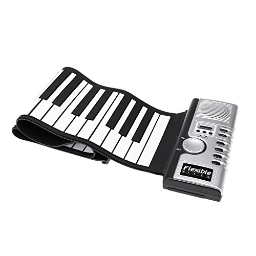 ammoon Tastiera Piano Elettrico Pianoforte 61 Tasti Flessibile Roll Up Morbido Portatile