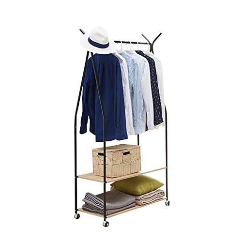 ZHA Coat Stand Clothes Rack Hat Rack Multifunction Hooks For Big Storage Bedroom Office Hallway Garage Free Standing Iron Black White 172 * 90 * 39 Cm & Rack hat (color : BLACK)