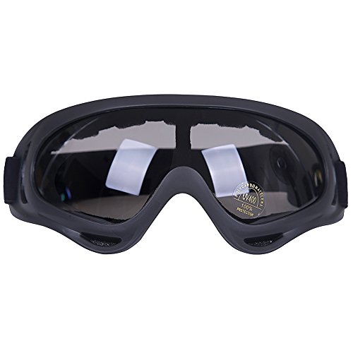 Kottle Outdoor-winddicht Skibrillen mit UV-Schutz, Motorrad fahren Gläser CS Armee taktische militärische Brille Schutzbrille (Grau)