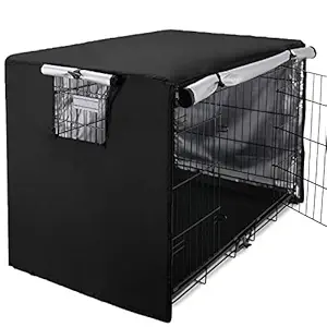 Dog Crate Cover 36 inch - Double Door, Waterproof Dog Kennel Cover with Air Vent Window, for Indoor/Outdoor Most Wire Dog Crate