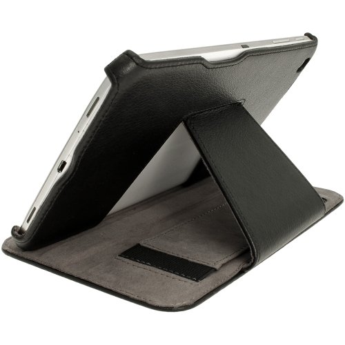 igadgitz Schwarz PU Ledertasche Hülle Cover für Samsung Galaxy Tab 3 8.0″ SM-T310 mit Multi Winkelbetrachtungs Stand + Auto Sleep/Wake + Integrierte Handschlaufe + Displayschutzfolie - 4