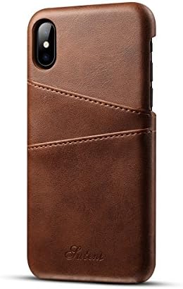iPhone X Case, SightMax Wallet Phone Case Slim PU Leather Back Case Cover With Credit Card Holder For Apple 5.8" iPhone X (2017 Release) (iPhone X(5.8"), Brown)