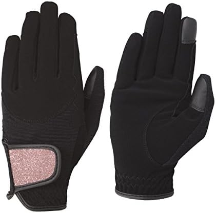 Hy5 Roka Riding Gloves - VARIOUS COLOURS - VARIOUS SIZES (Large, Black/Rose Gold)