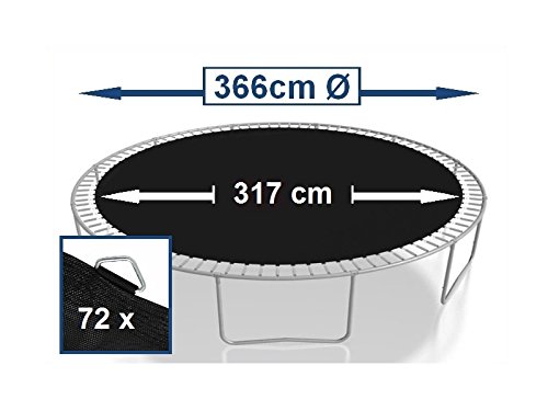 Sprungtuch Sprungmatte Ersatzteile für Trampolin Ø 366 cm 72 Ösen (Federn 16,5 cm) - 2
