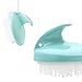 Fypo Shampoo Brush Scalp Massaging Head Massager Comb Shower Massage Cleaning Clean Hair Brush ( Green )