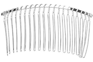Angel Malone ® Bridal Wedding Veil Combs DIY Metal Wire Hair Clip Combs 7.8cm 20 Teeth Silver - UK SELLER (6 Pack)