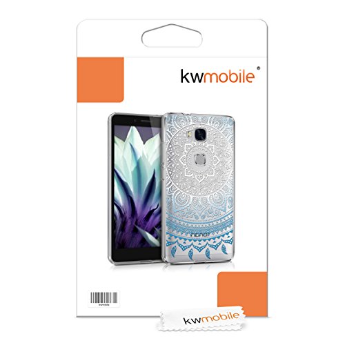 kwmobile Funda para Huawei Honor 5X   GR5 - Carcasa de  TPU  para m  vil y dise  o de Sol hind   en  Azul Blanco Transparente 