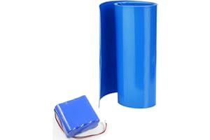 DOUSELLA 3mx180mm Batterie PVC Schrumpfschlauch Blaue Batterieschutzhülle Schrumpffolie Replacement Batterie Schrumpfen Sleeves für Batterie Akku